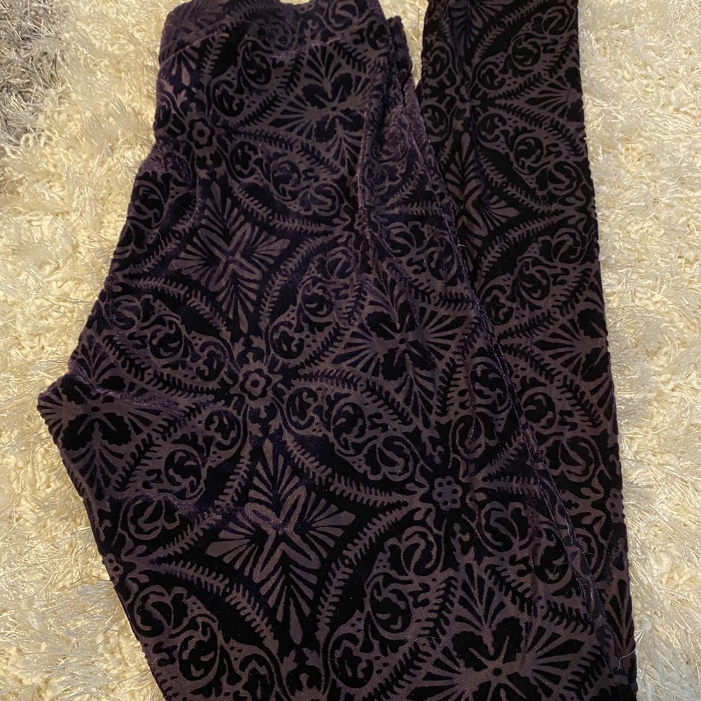 BlackMilk Burned Velvet Aubergine Leggings